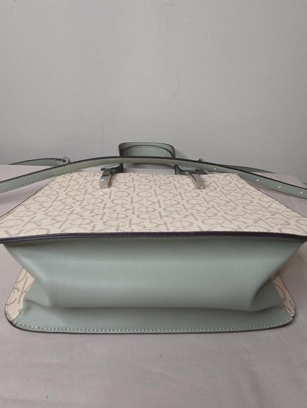 Calvin Klein Audrey Signature Crossbody Mini Tote Sage and Khaki - Picture 3 of 13